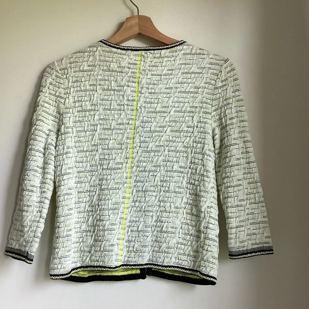 Aldo Martins Cardigan Sweater Womens Size 6 Yellow Black Lightweight Academia
